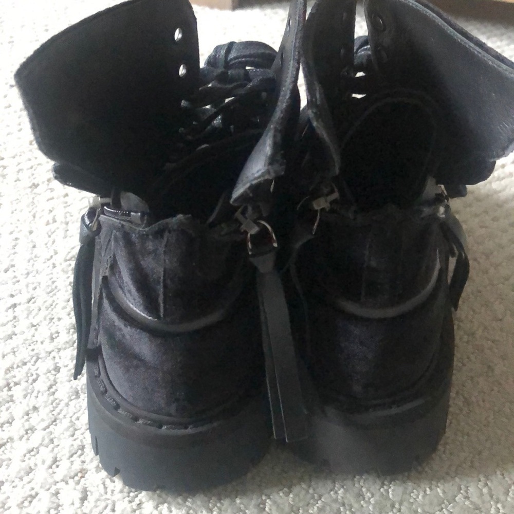 Booties zip lace up boots black new 35 (5) - Picture 7 of 11